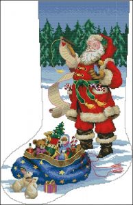 Checking his list stocking Checking his list stocking