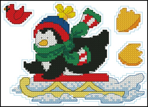 Sledding penguin