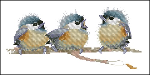 Three Fledglings on a Branch