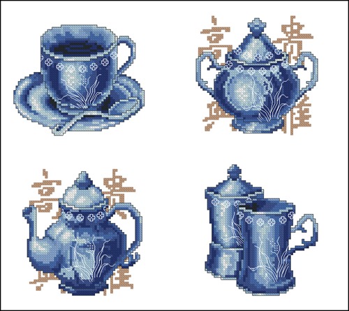 Blue China Tea Set