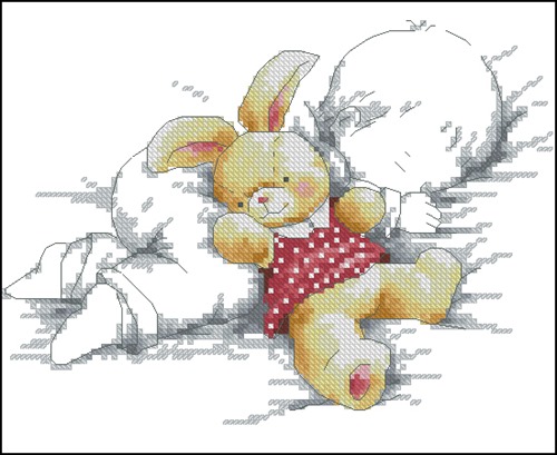 Sleeping Baby with Bunny Toy