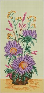 Purple Asters in a Basket Purple Asters in a Basket