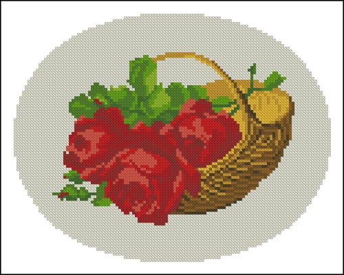 Basket of Red Roses