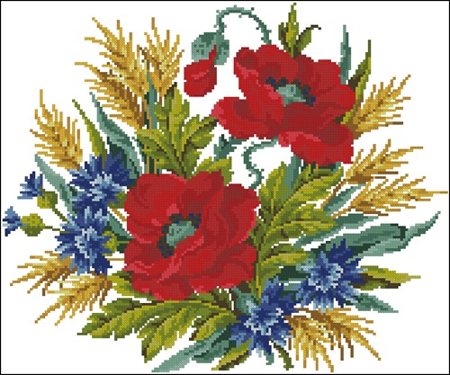 Poppies, Cornflowers and Wheat