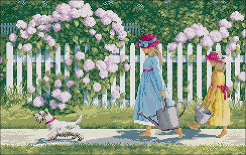 Garden Path with Lilacs