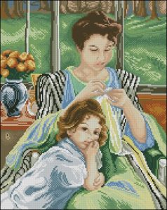 Mother and Daughter Sewing Mother and Daughter Sewing