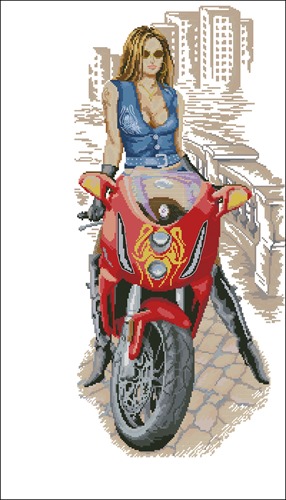 Girl on a Red Motorcycle