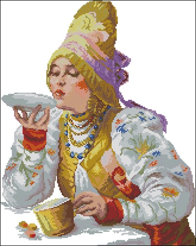 Боярышня за чаем