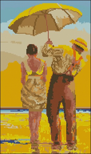 Прогулка на берегу (J. Vettriano)