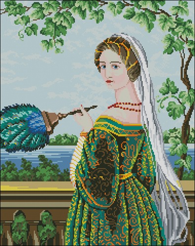 Noblewoman with Peacock Fan