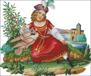 Madchen mit einem Falken Madchen mit einem Falken
