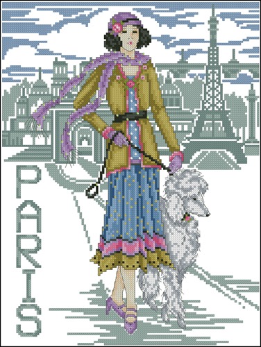 Paris Lady with Poodle