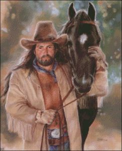 Cowboy with His Faithful Horse Cowboy with His Faithful Horse