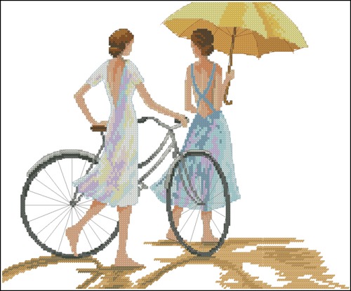 Two Friends with a Bicycle