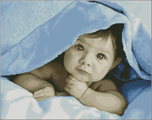 Baby Peeking Under Blanket