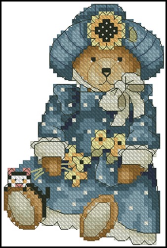 Teddy Bear in Sunflower Bonnet
