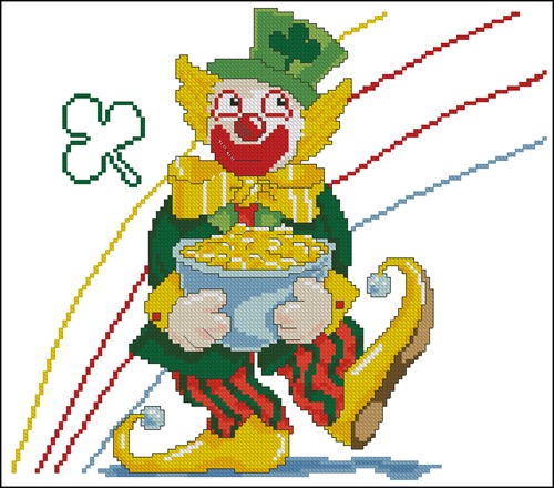 Leprechaun Clown with Gold Pot