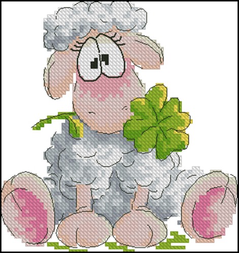 Lucky Sheep with Clover
