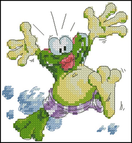 Jumping Cartoon Frog