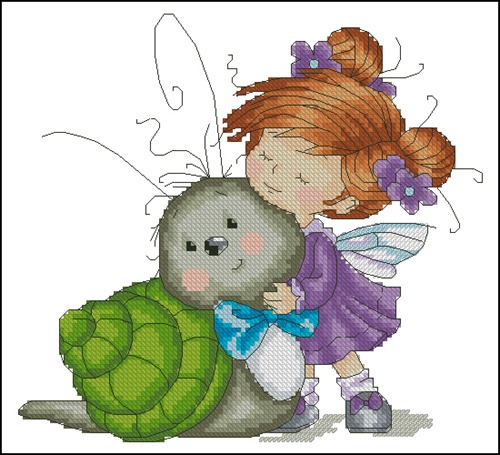 Fairy Girl and Her Snail Friend