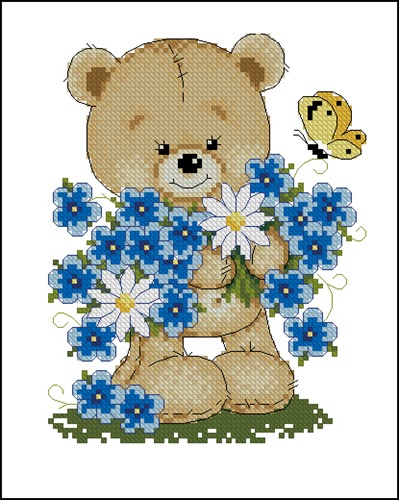Teddy Bear with Daisies