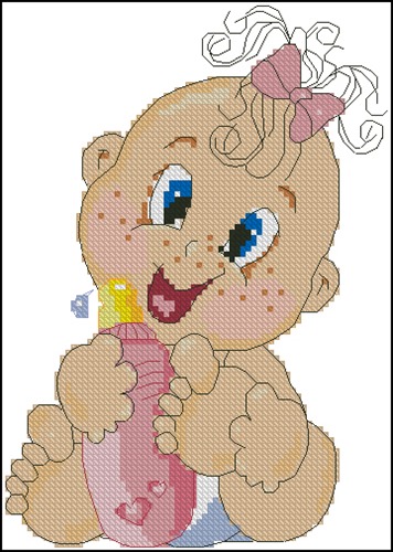 Giggling Baby with Bottle