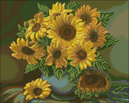 Vase of Sunflowers