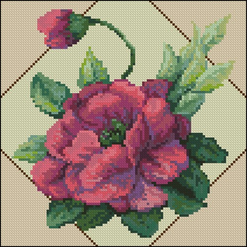 Pink Rose with Bud