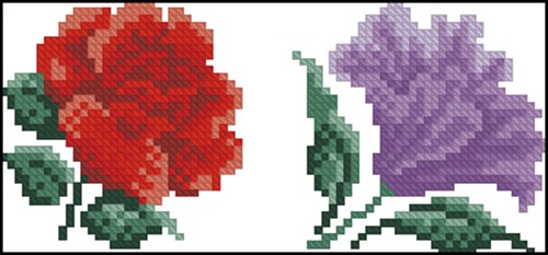 Red and Purple Rose Duo