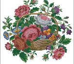 Старинная вышивка "Корзина цветов" Старинная вышивка "Корзина цветов"