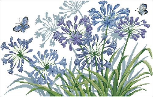 Agapanthus and Butterflies