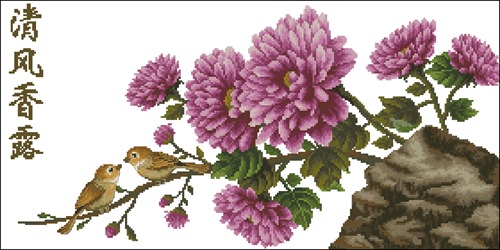 Chrysanthemums and Birds