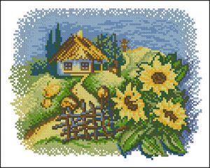 Cottage with Sunflowers Cottage with Sunflowers