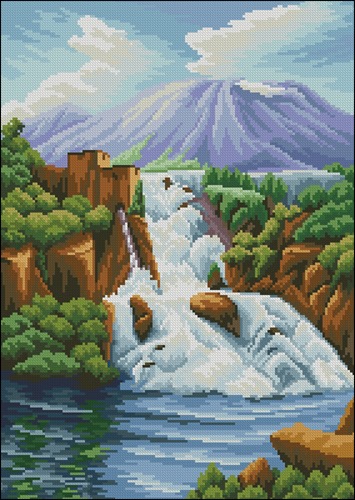 Waterfall by the Old Fortress