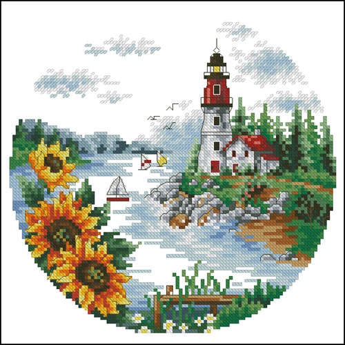 Lighthouse and Sunflowers Cove