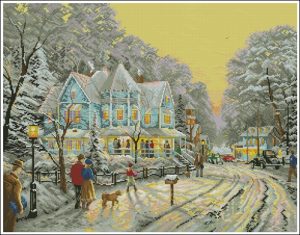 Snowy Evening Village Street