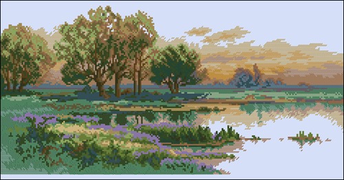Riverbank at Sunset