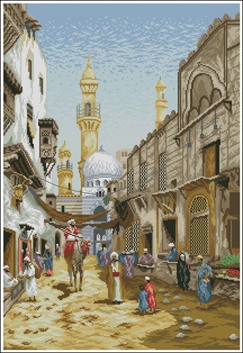 Oriental Street with Mosque