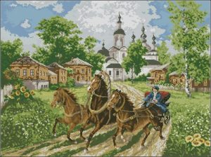 Troika Ride Past the Church