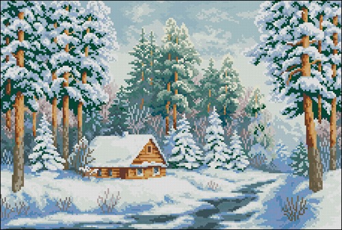 Forest Winter Cabin