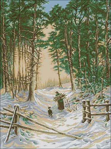 Iarna in padurea de pini