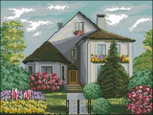Cottage with Flower Garden