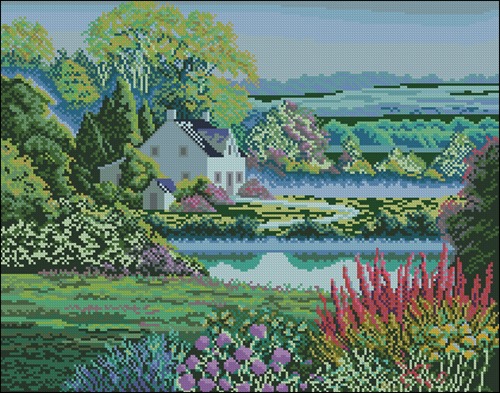 Cottage Garden by the Lake