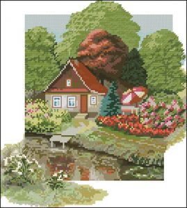 Cottage Garden by the Pond