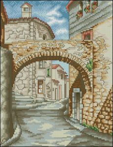 Stone Archway Street Scene