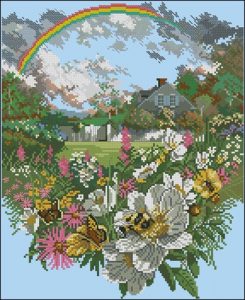 Rainbow Over Garden Cottage
