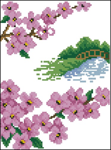 Cherry Blossoms and Bridge
