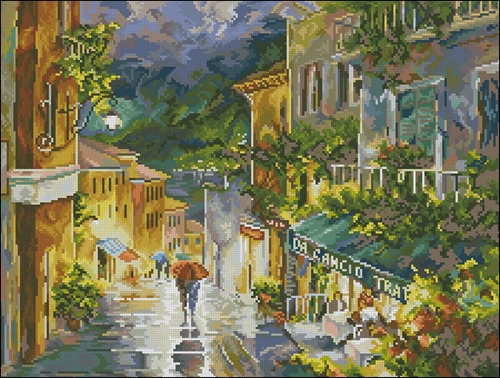 Rainy Street in Italy