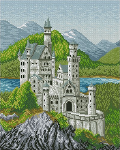 Castle Above the Mountain Lake