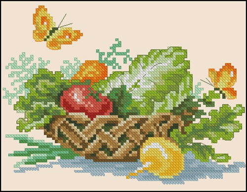 Корзина полная овощей
